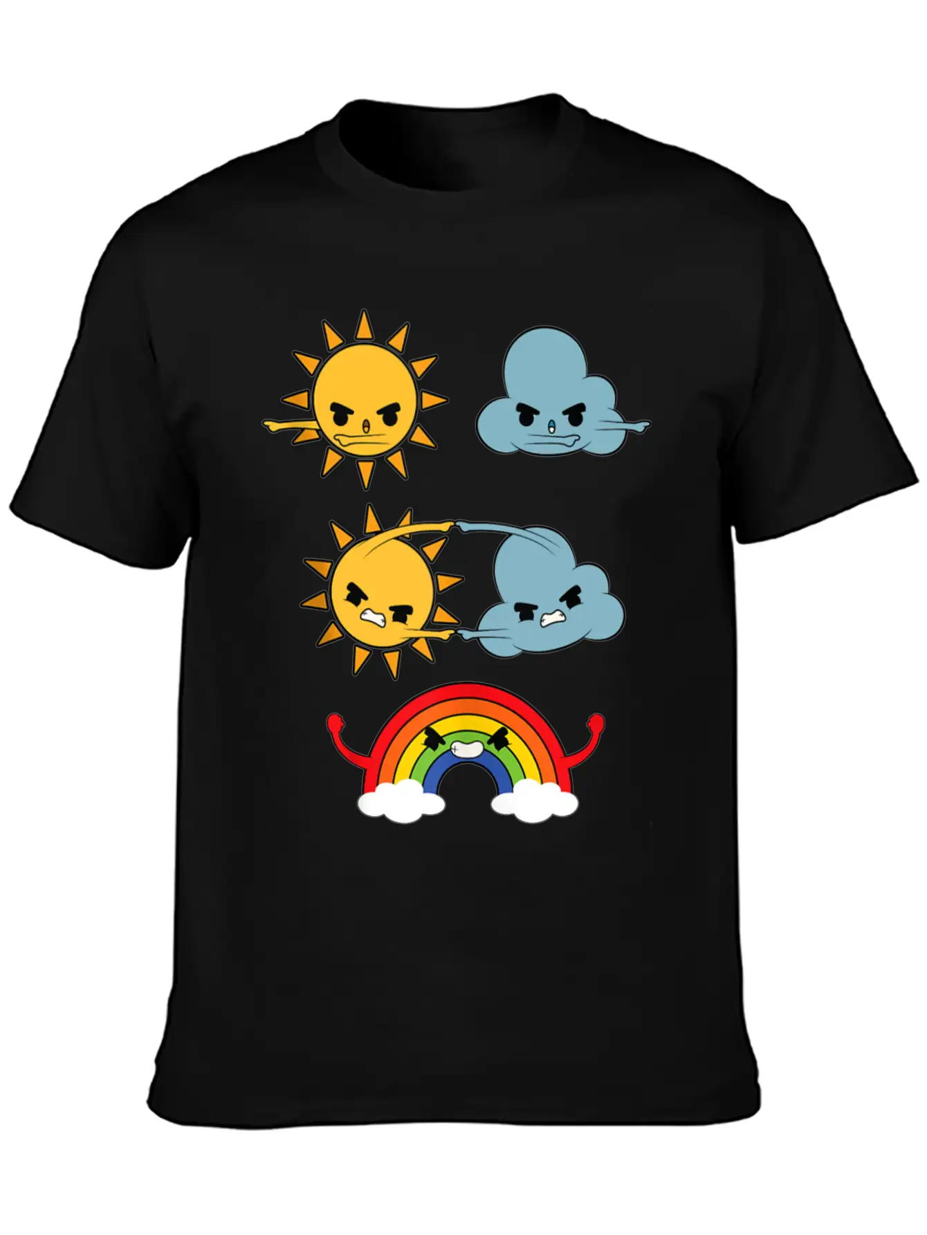 Sun Cloud Rainbow Unisex Short Sleeve Soft Cotton T-Shirt – Casual Everyday Wear