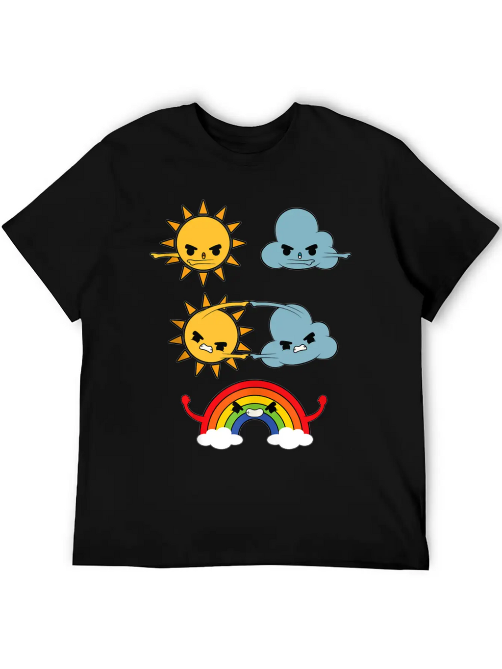 Sun Cloud Rainbow Unisex Short Sleeve Soft Cotton T-Shirt – Casual Everyday Wear