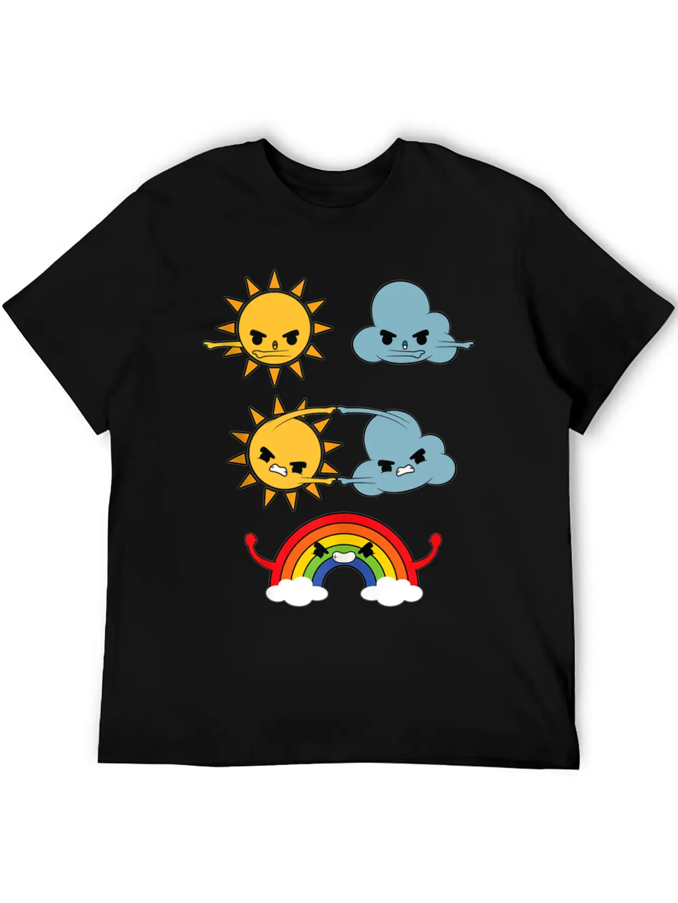 Sun Cloud Rainbow Unisex Short Sleeve Soft Cotton T-Shirt – Casual Everyday Wear