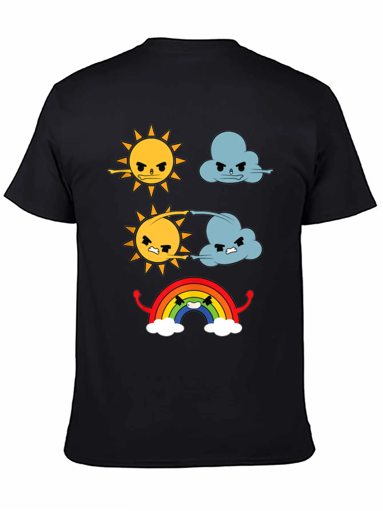 Sun Cloud Rainbow Unisex Short Sleeve Soft Cotton T-Shirt – Casual Everyday Wear