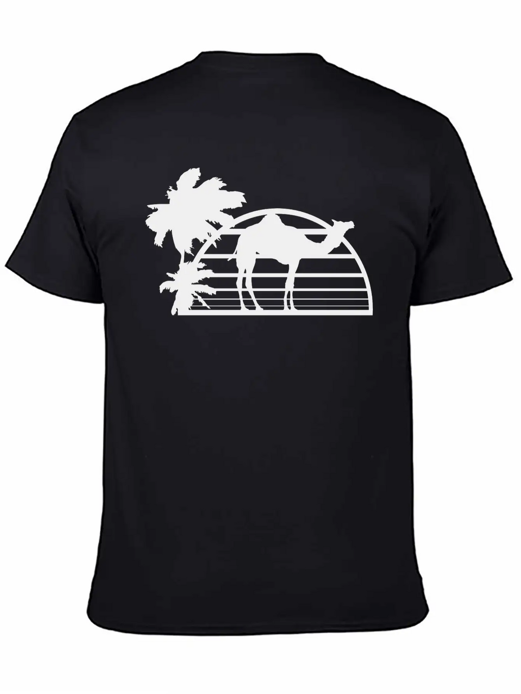 Sun Palm Beach Oasis Evening Camel Silhouette Outl Unisex Casual T-Shirt – Clean Design For Daily Comfort