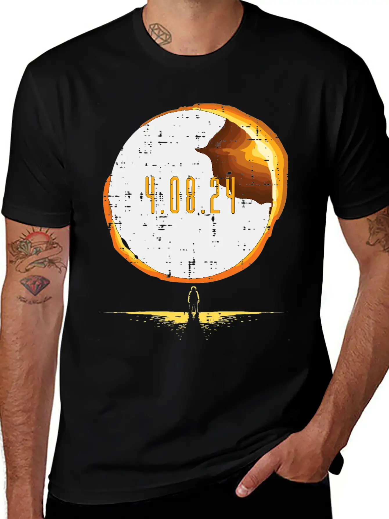 Sun Total Solar Eclipse 2024 Totality April 8 Unisex Casual T-Shirt – Clean Design For Daily Comfort