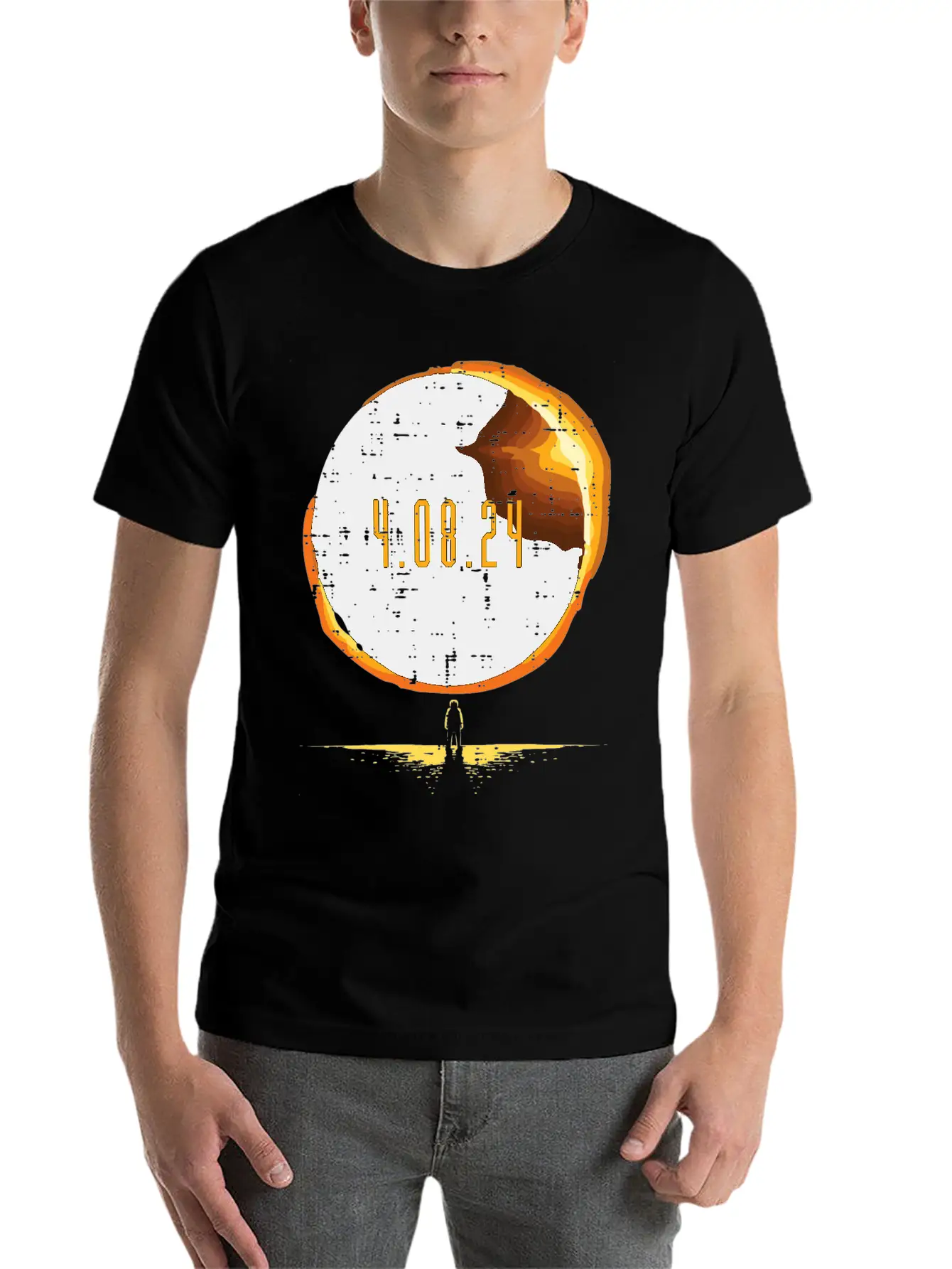 Sun Total Solar Eclipse 2024 Totality April 8 Unisex Casual T-Shirt – Clean Design For Daily Comfort
