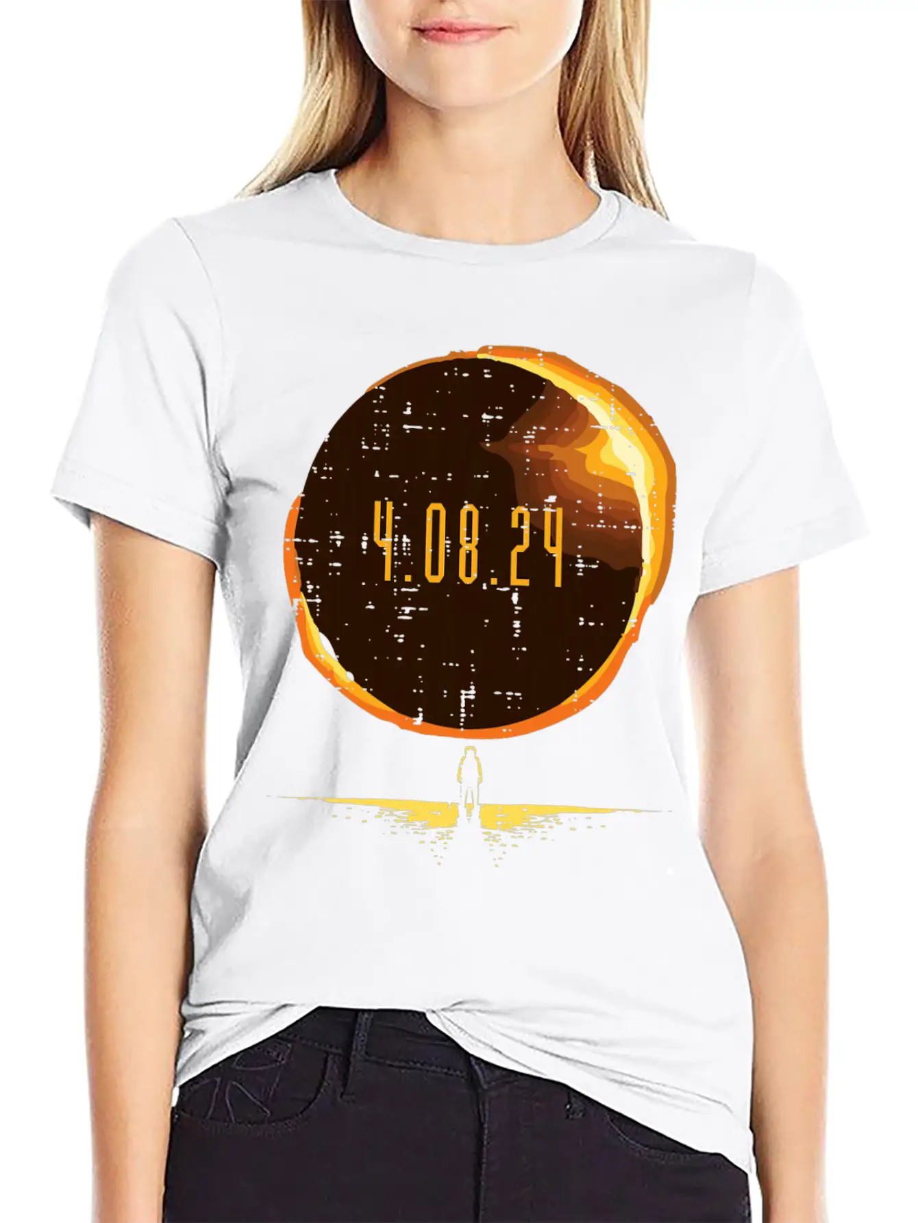 Sun Total Solar Eclipse 2024 Totality April 8 Unisex Casual T-Shirt – Clean Design For Daily Comfort