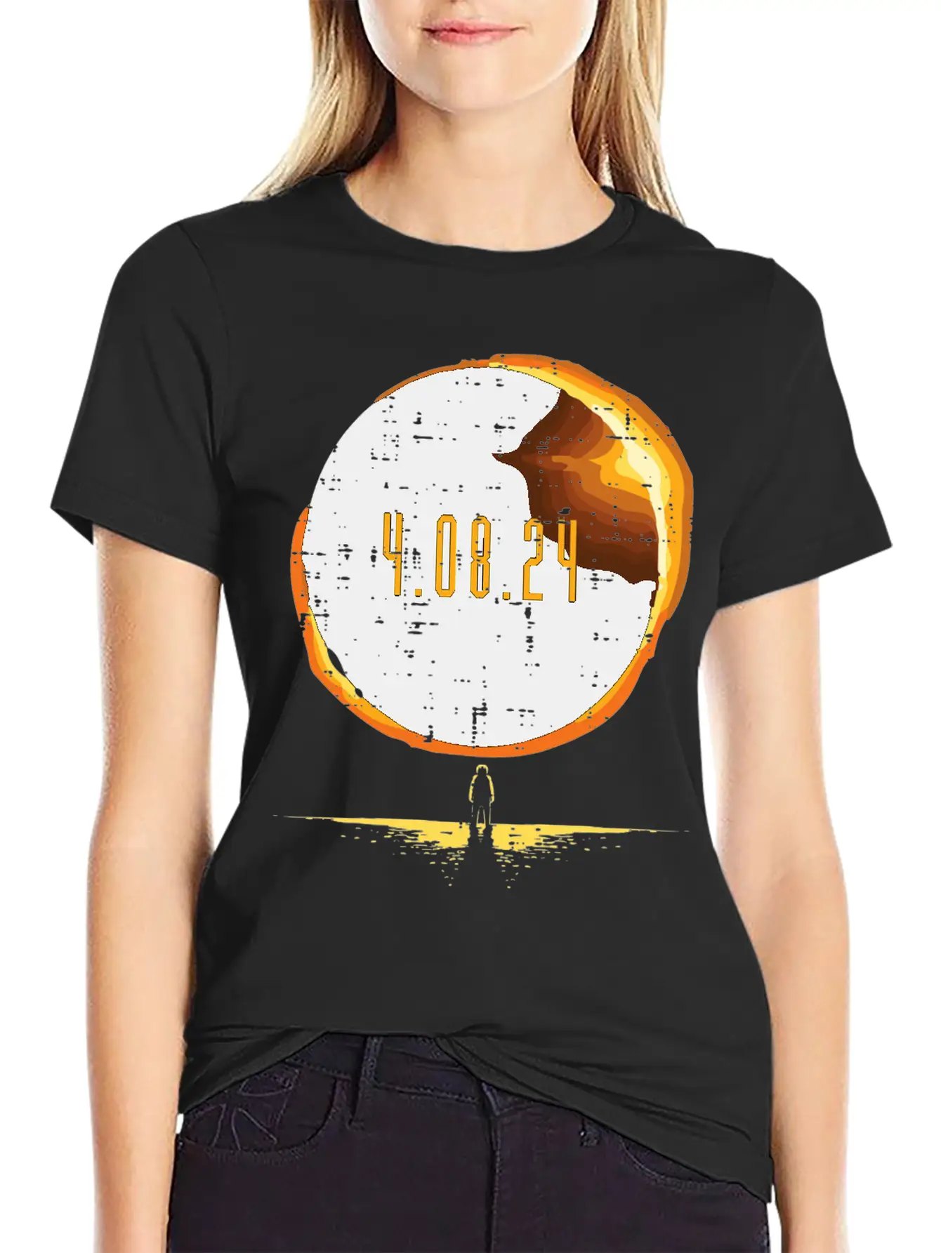 Sun Total Solar Eclipse 2024 Totality April 8 Unisex Casual T-Shirt – Clean Design For Daily Comfort