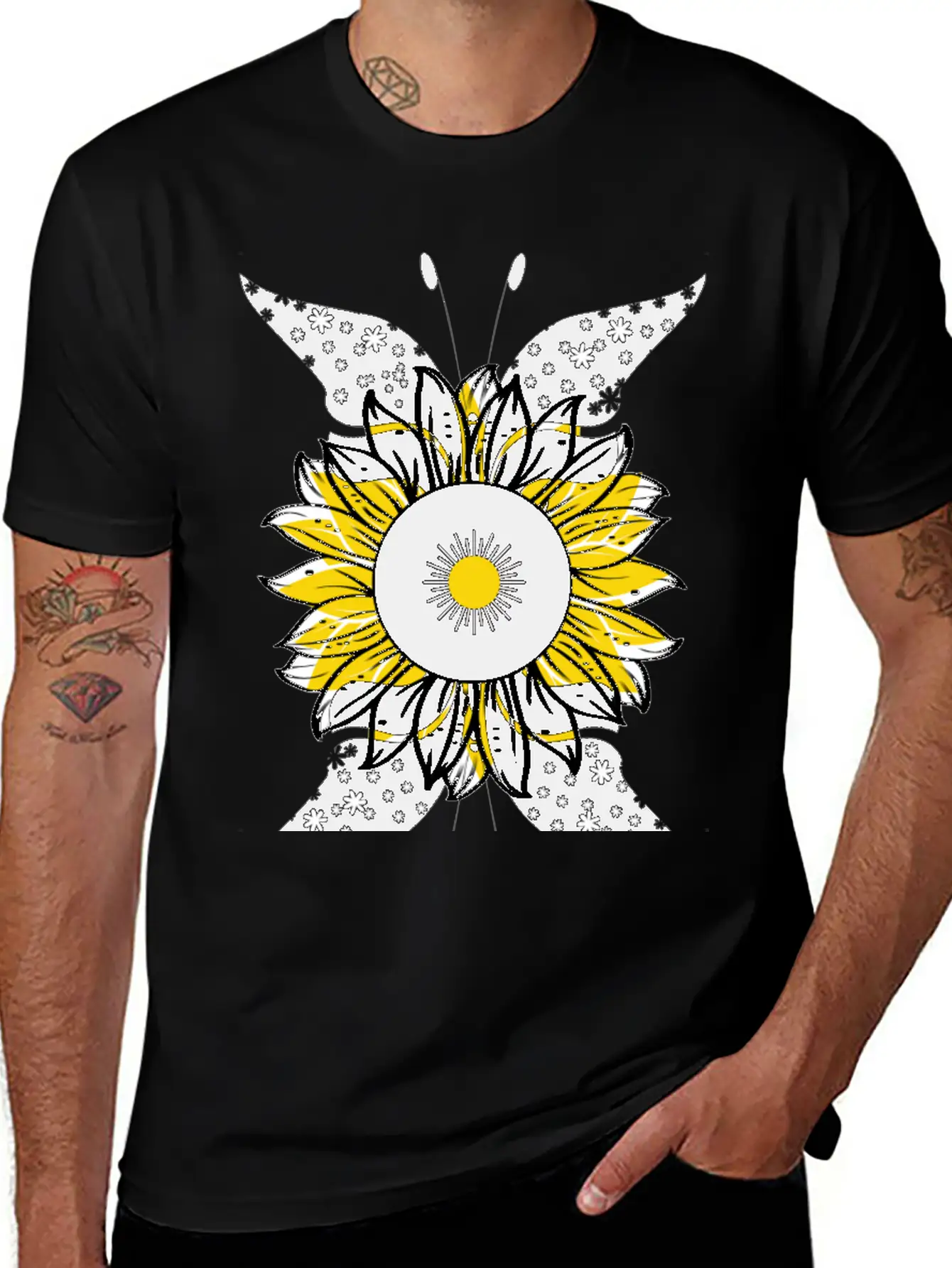 Sunflower Lovers Gift Stylish Everyday T-Shirt – Unisex Basic Cotton Tee