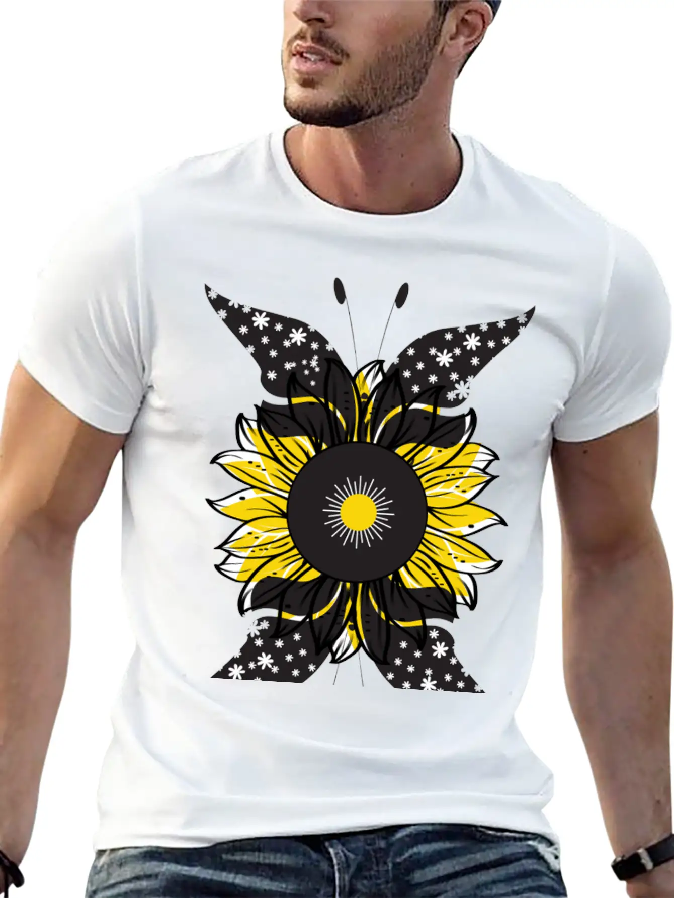 Sunflower Lovers Gift Stylish Everyday T-Shirt – Unisex Basic Cotton Tee
