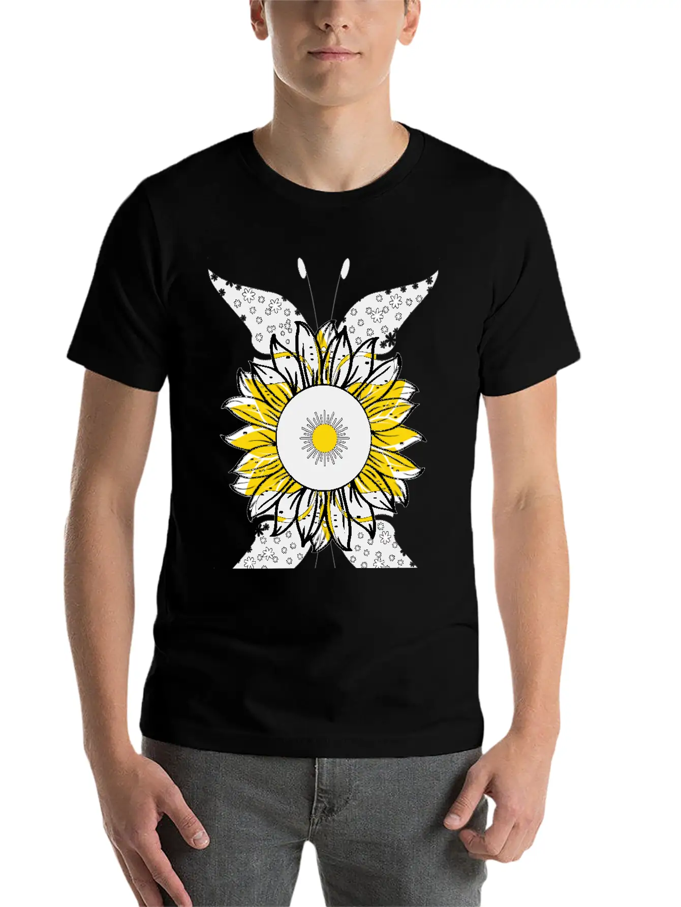 Sunflower Lovers Gift Stylish Everyday T-Shirt – Unisex Basic Cotton Tee