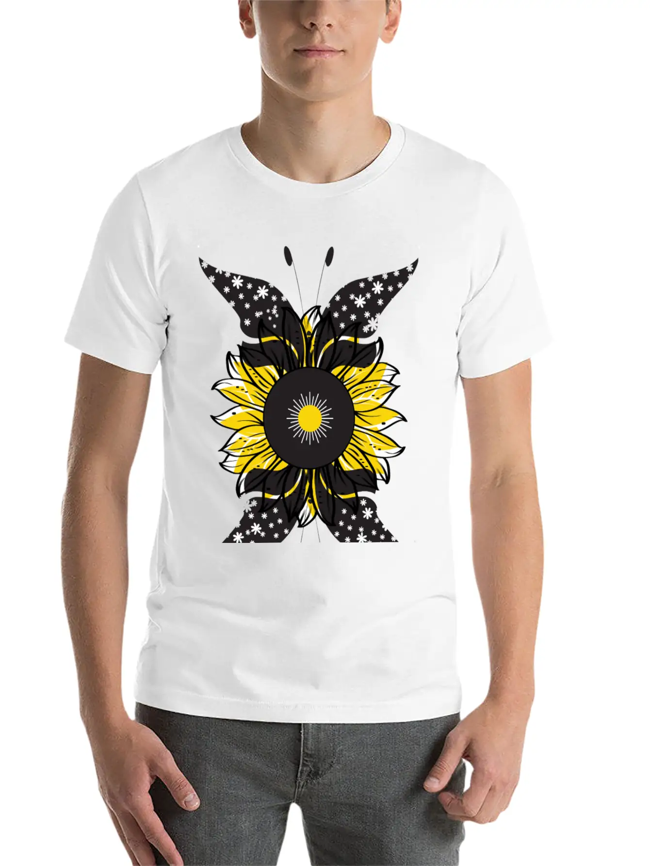 Sunflower Lovers Gift Stylish Everyday T-Shirt – Unisex Basic Cotton Tee