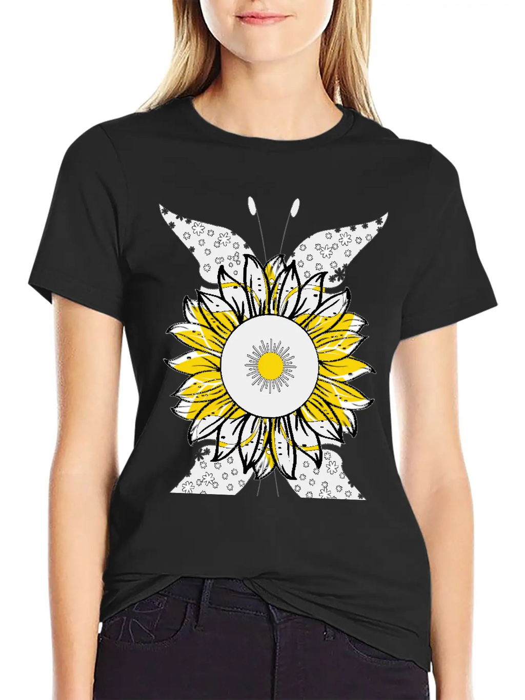 Sunflower Lovers Gift Stylish Everyday T-Shirt – Unisex Basic Cotton Tee