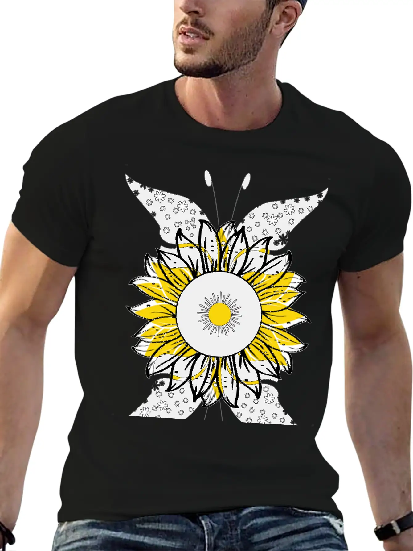 Sunflower Lovers Gift Stylish Everyday T-Shirt – Unisex Basic Cotton Tee