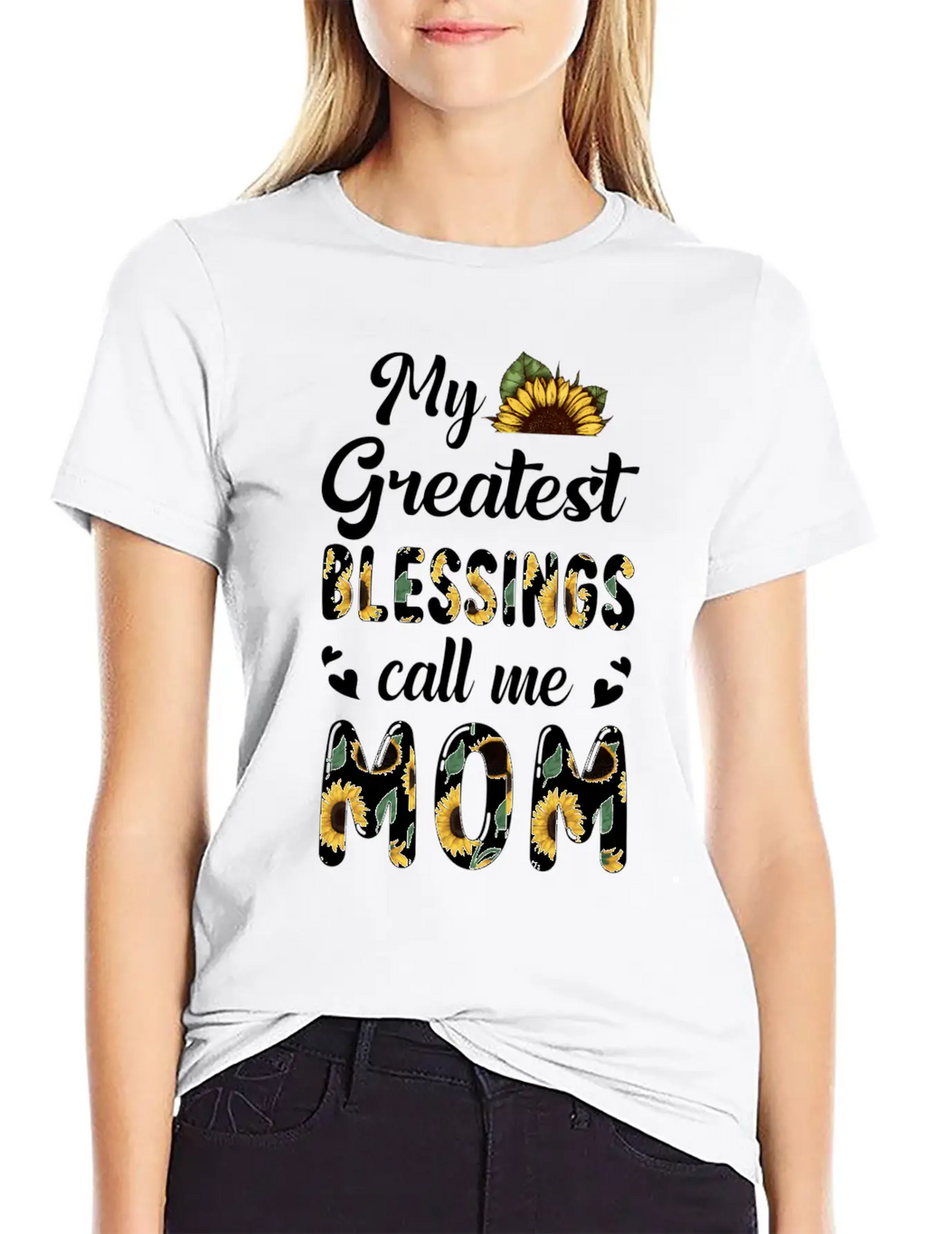 Sunflower My Greatest Blessings Call Me Mom Classic Fit Graphic Tee For Daily Comfort – Unisex Cotton Shirt