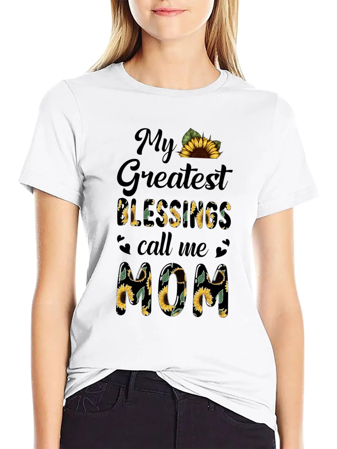 Sunflower My Greatest Blessings Call Me Mom Classic Fit Graphic Tee For Daily Comfort – Unisex Cotton Shirt