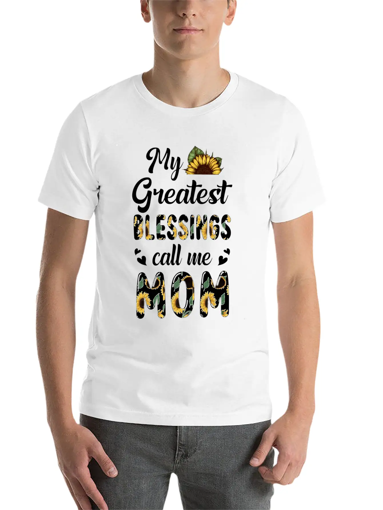 Sunflower My Greatest Blessings Call Me Mom Classic Fit Graphic Tee For Daily Comfort – Unisex Cotton Shirt