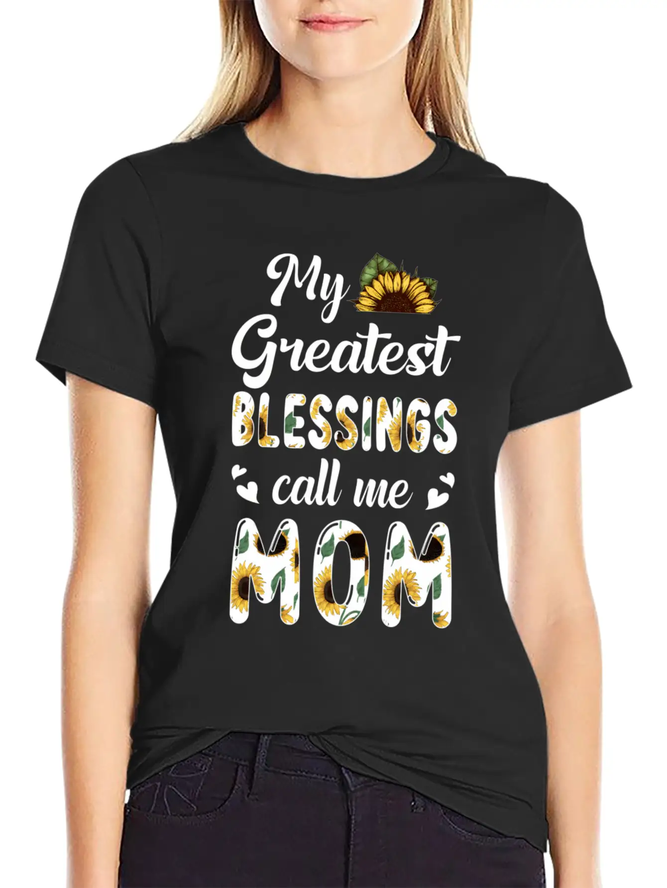 Sunflower My Greatest Blessings Call Me Mom Classic Fit Graphic Tee For Daily Comfort – Unisex Cotton Shirt