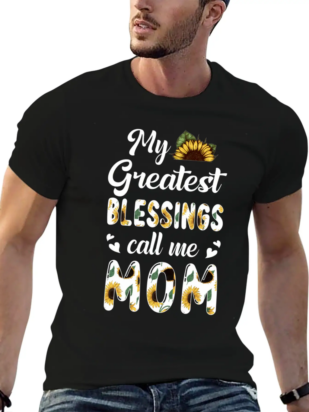 Sunflower My Greatest Blessings Call Me Mom Classic Fit Graphic Tee For Daily Comfort – Unisex Cotton Shirt