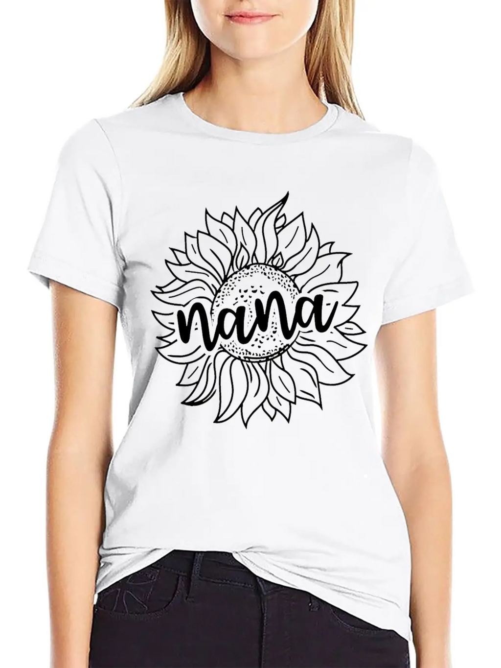 Sunflower Nana Stylish Everyday T-Shirt – Unisex Basic Cotton Tee
