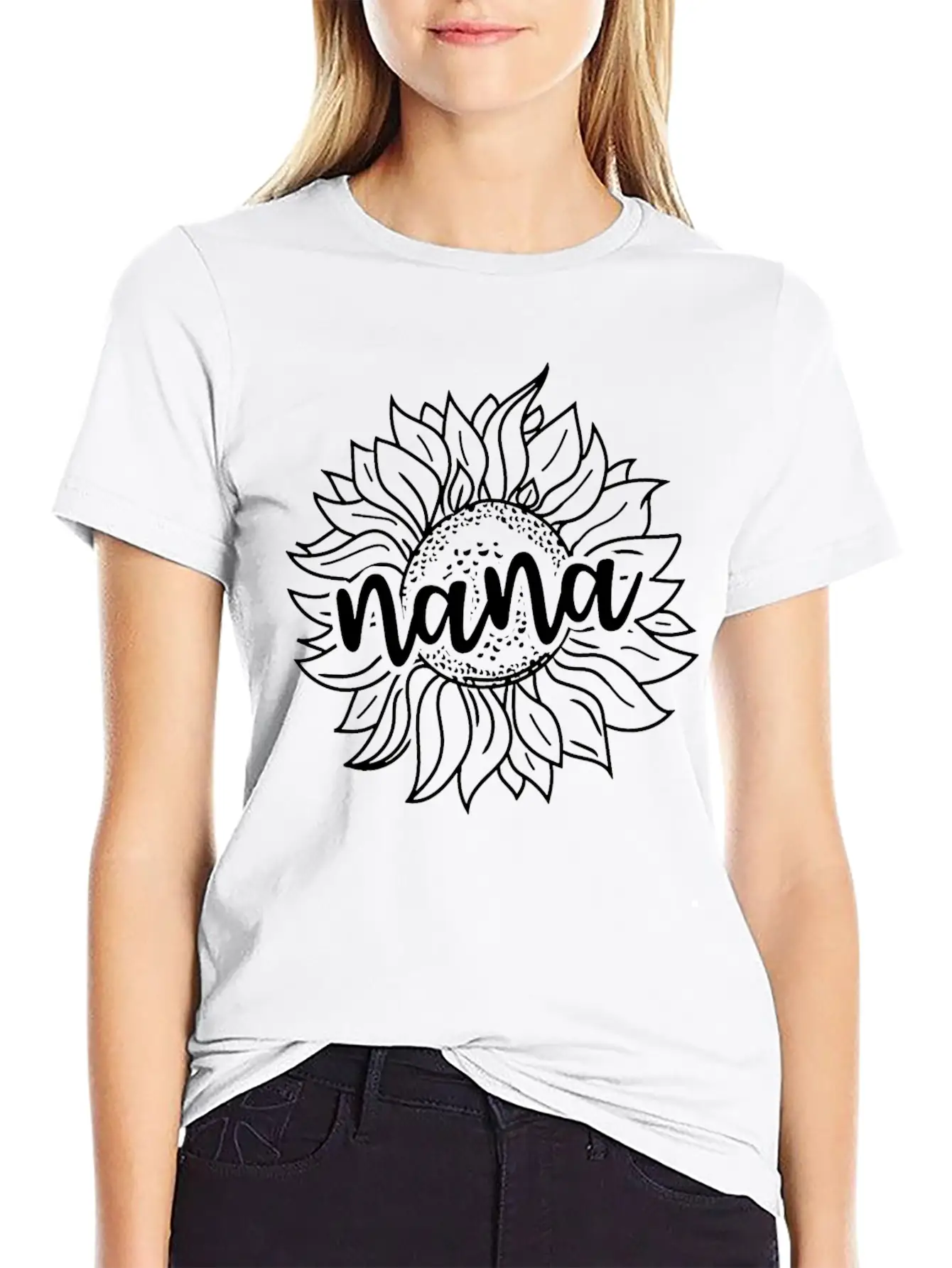 Sunflower Nana Stylish Everyday T-Shirt – Unisex Basic Cotton Tee