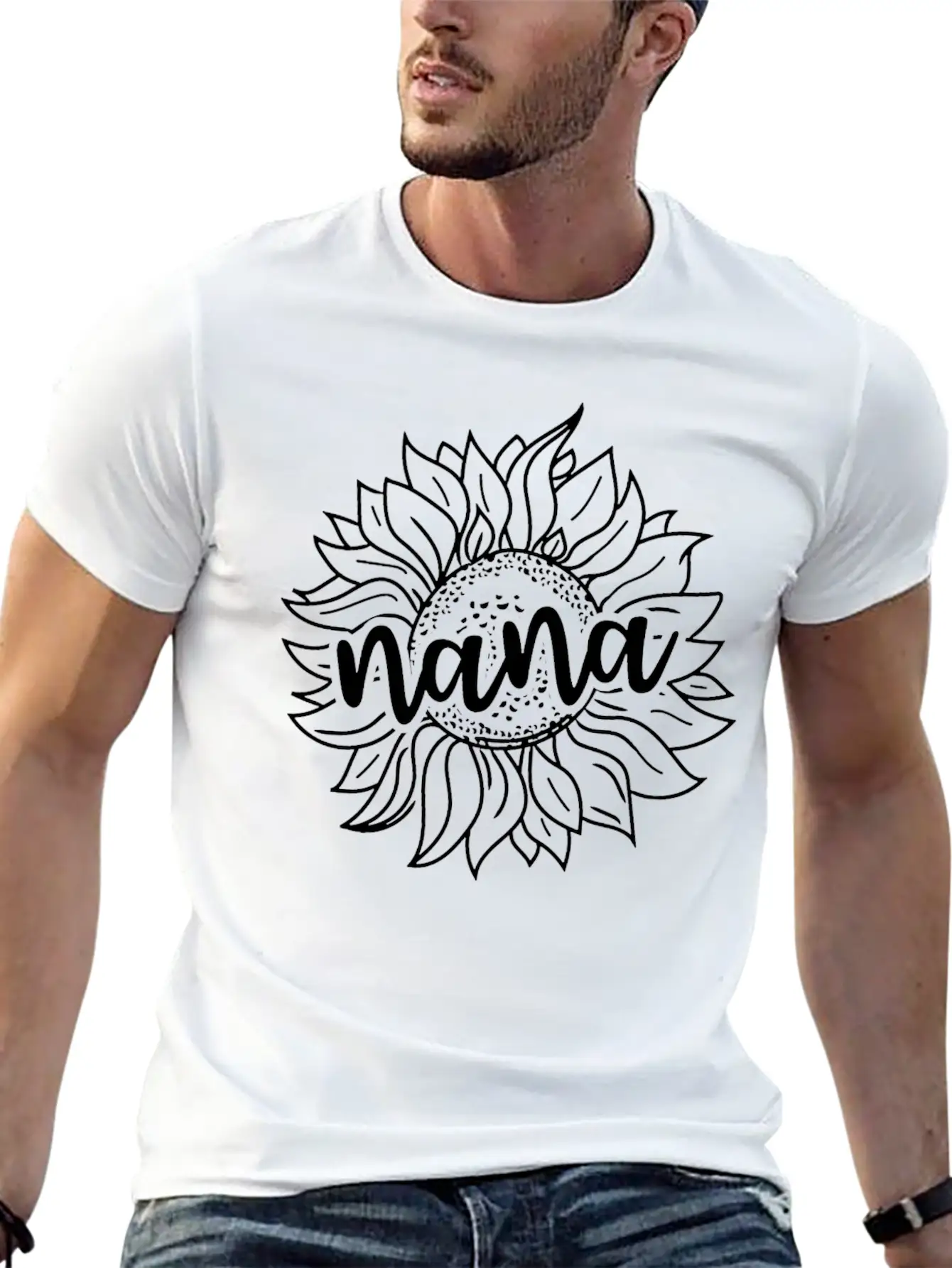 Sunflower Nana Stylish Everyday T-Shirt – Unisex Basic Cotton Tee