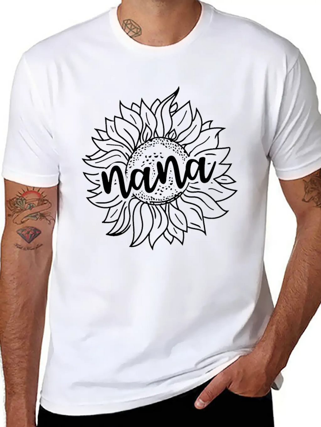 Sunflower Nana Stylish Everyday T-Shirt – Unisex Basic Cotton Tee
