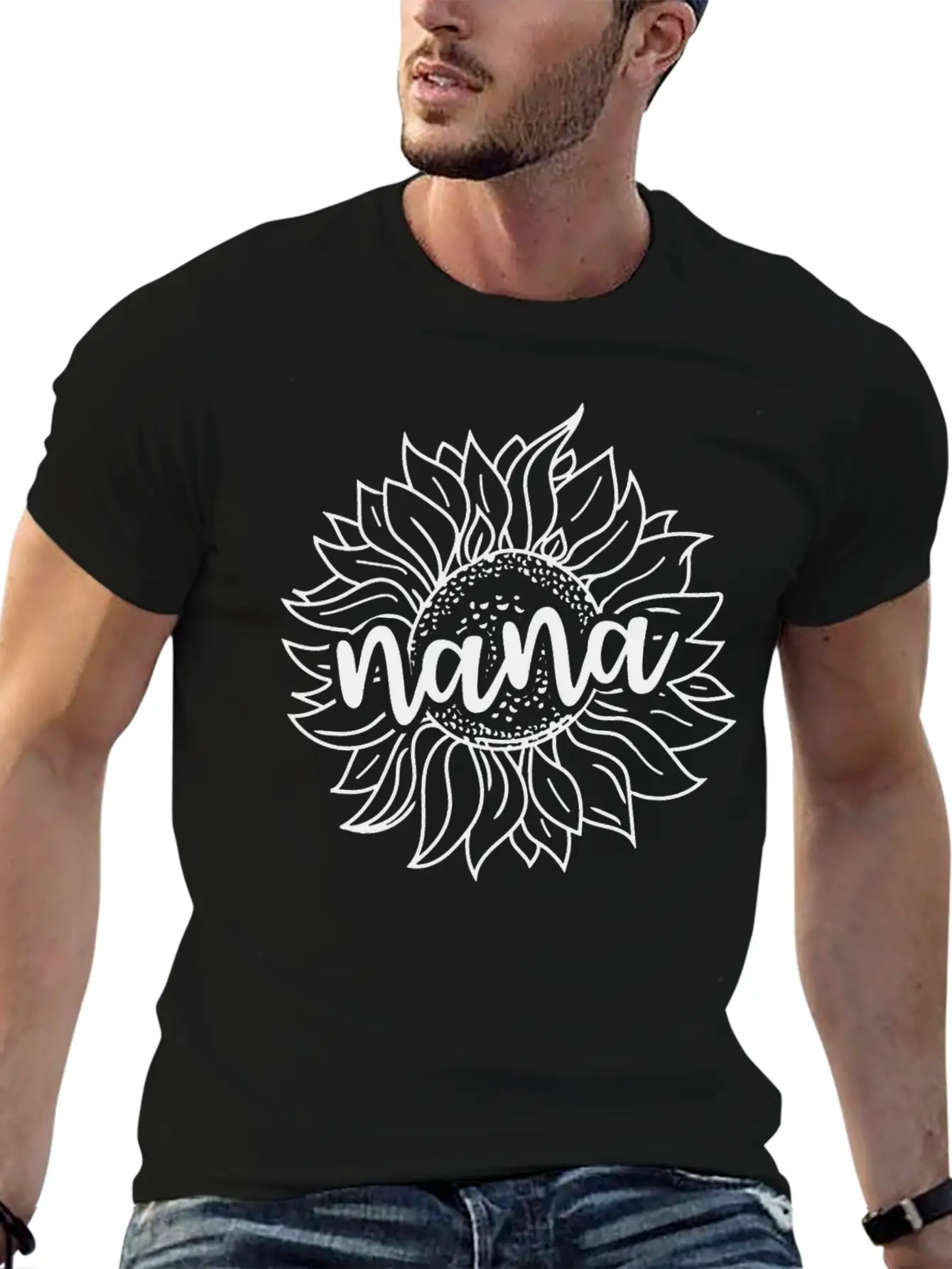 Sunflower Nana Stylish Everyday T-Shirt – Unisex Basic Cotton Tee