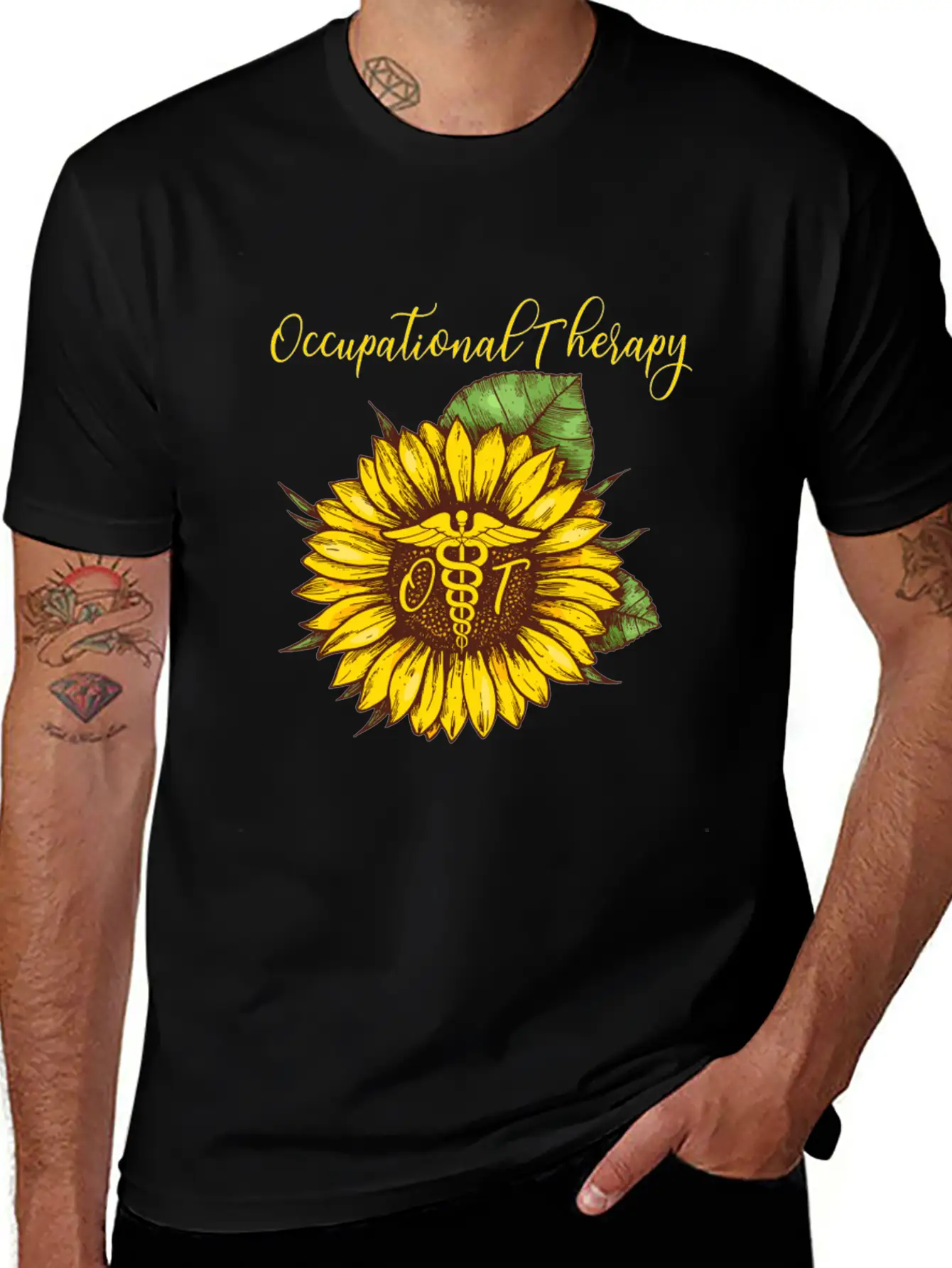 Sunflower Occupational Therapy OT For Women Classic Fit Graphic Tee For Daily Comfort – Unisex Cotton Shirt