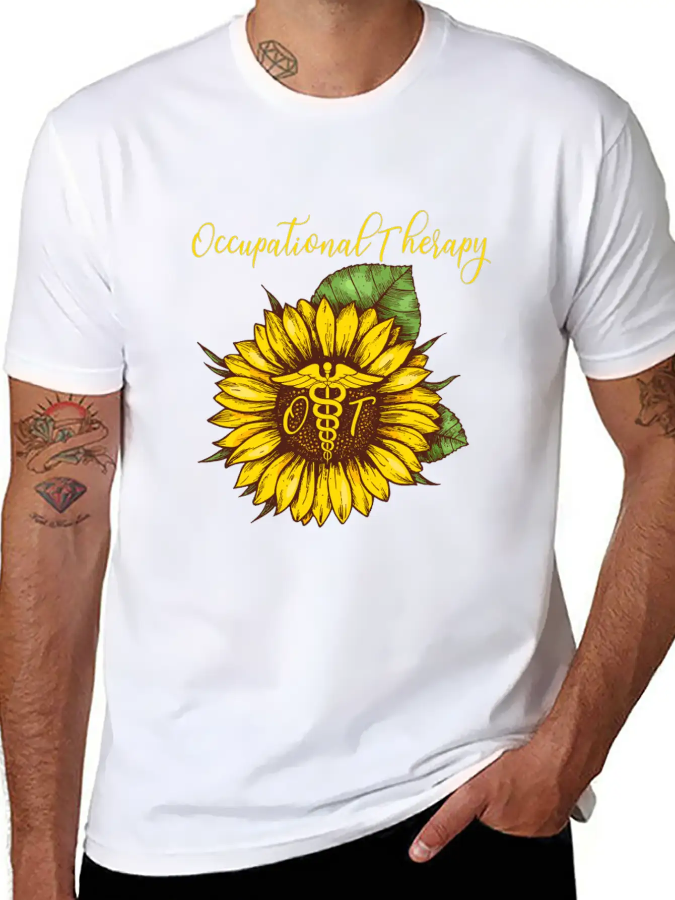 Sunflower Occupational Therapy OT For Women Classic Fit Graphic Tee For Daily Comfort – Unisex Cotton Shirt