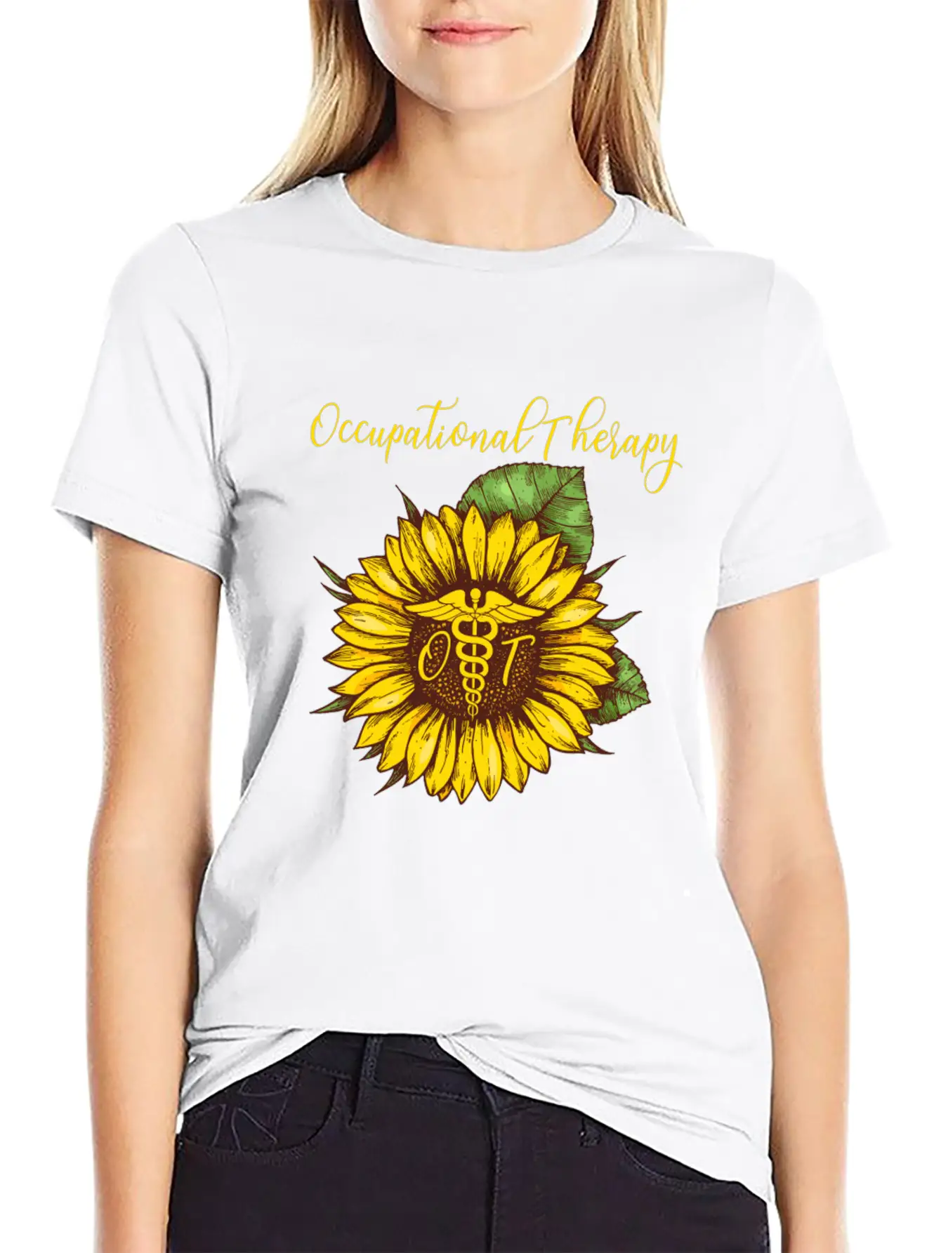 Sunflower Occupational Therapy OT For Women Classic Fit Graphic Tee For Daily Comfort – Unisex Cotton Shirt