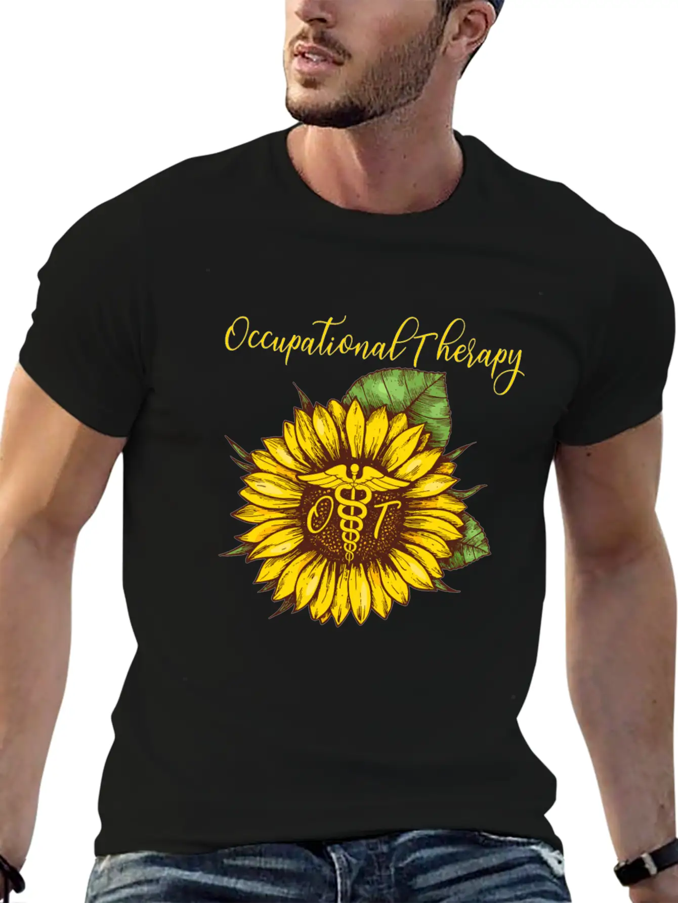 Sunflower Occupational Therapy OT For Women Classic Fit Graphic Tee For Daily Comfort – Unisex Cotton Shirt