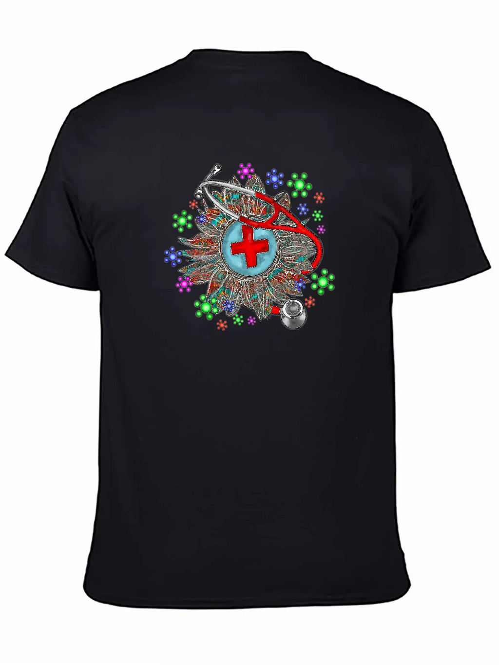 Sunflower Stethoscope Unisex Short Sleeve Soft Cotton T-Shirt – Casual Everyday Wear