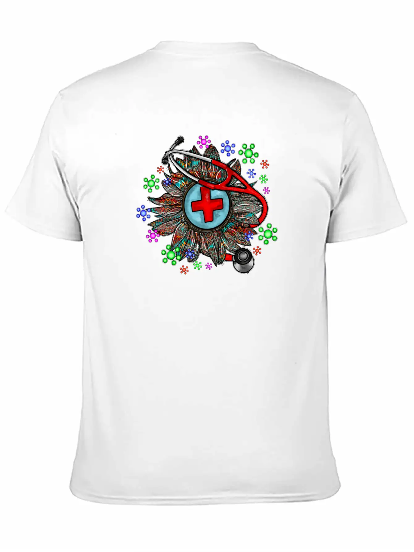 Sunflower Stethoscope Unisex Short Sleeve Soft Cotton T-Shirt – Casual Everyday Wear