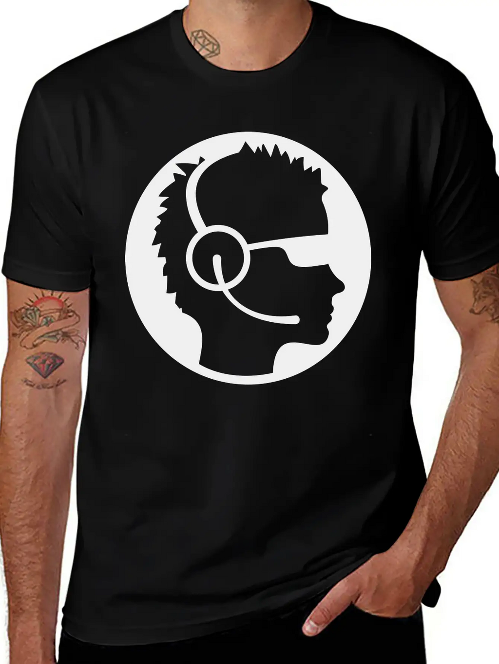 Sunglasses Cool Button Stamp Round Circle Sticker Unisex Casual T-Shirt – Clean Design For Daily Comfort