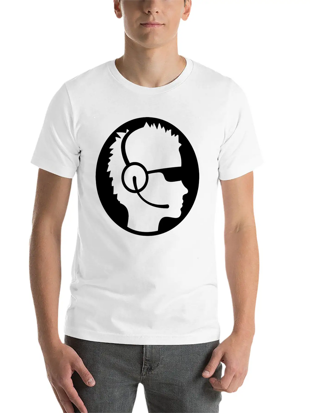 Sunglasses Cool Button Stamp Round Circle Sticker Unisex Casual T-Shirt – Clean Design For Daily Comfort