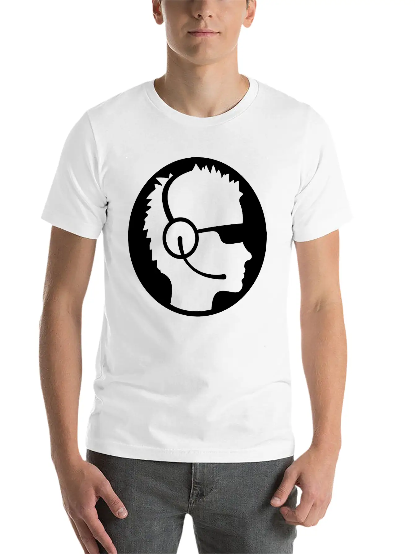 Sunglasses Cool Button Stamp Round Circle Sticker Unisex Casual T-Shirt – Clean Design For Daily Comfort
