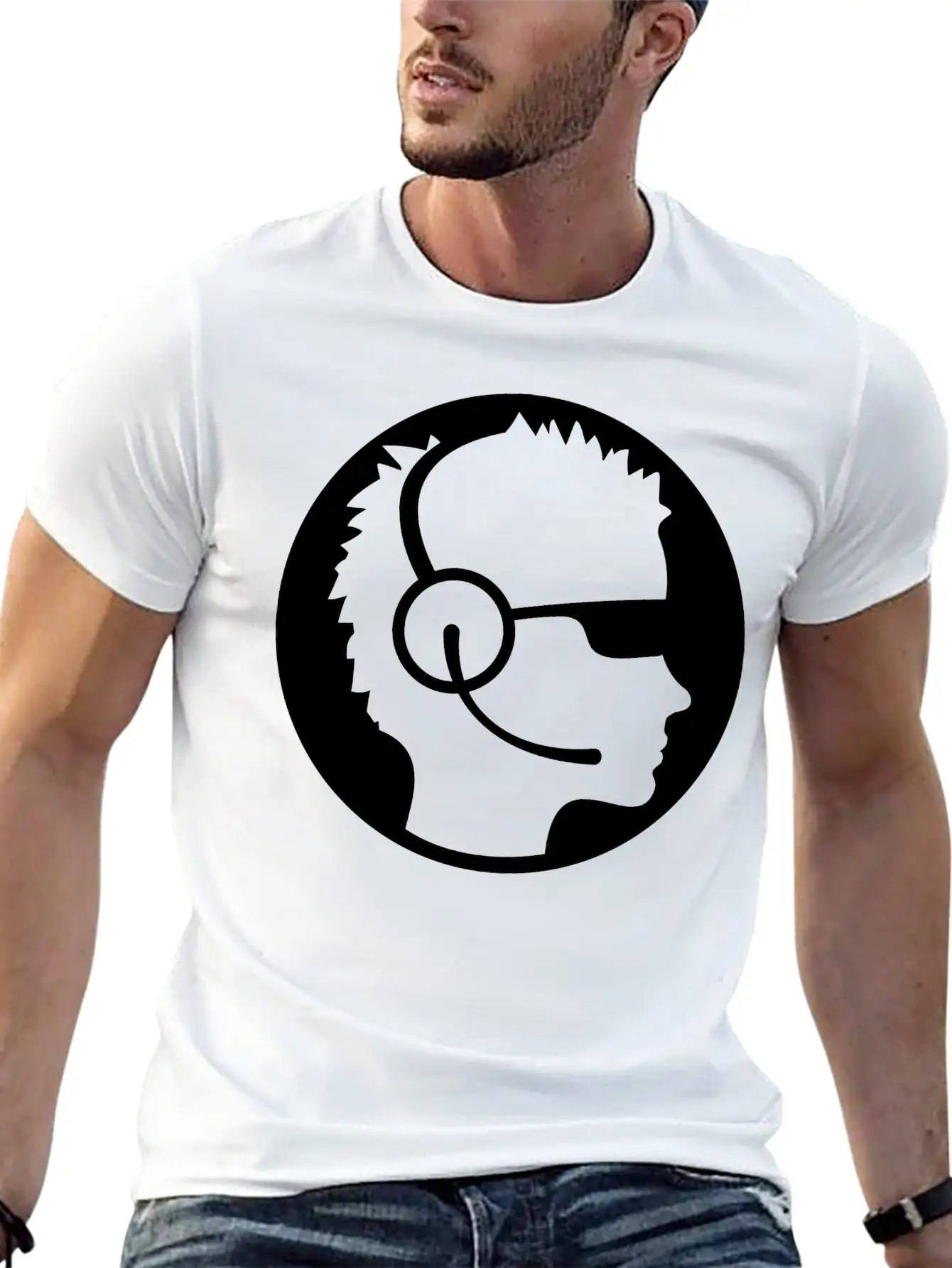 Sunglasses Cool Button Stamp Round Circle Sticker Unisex Casual T-Shirt – Clean Design For Daily Comfort