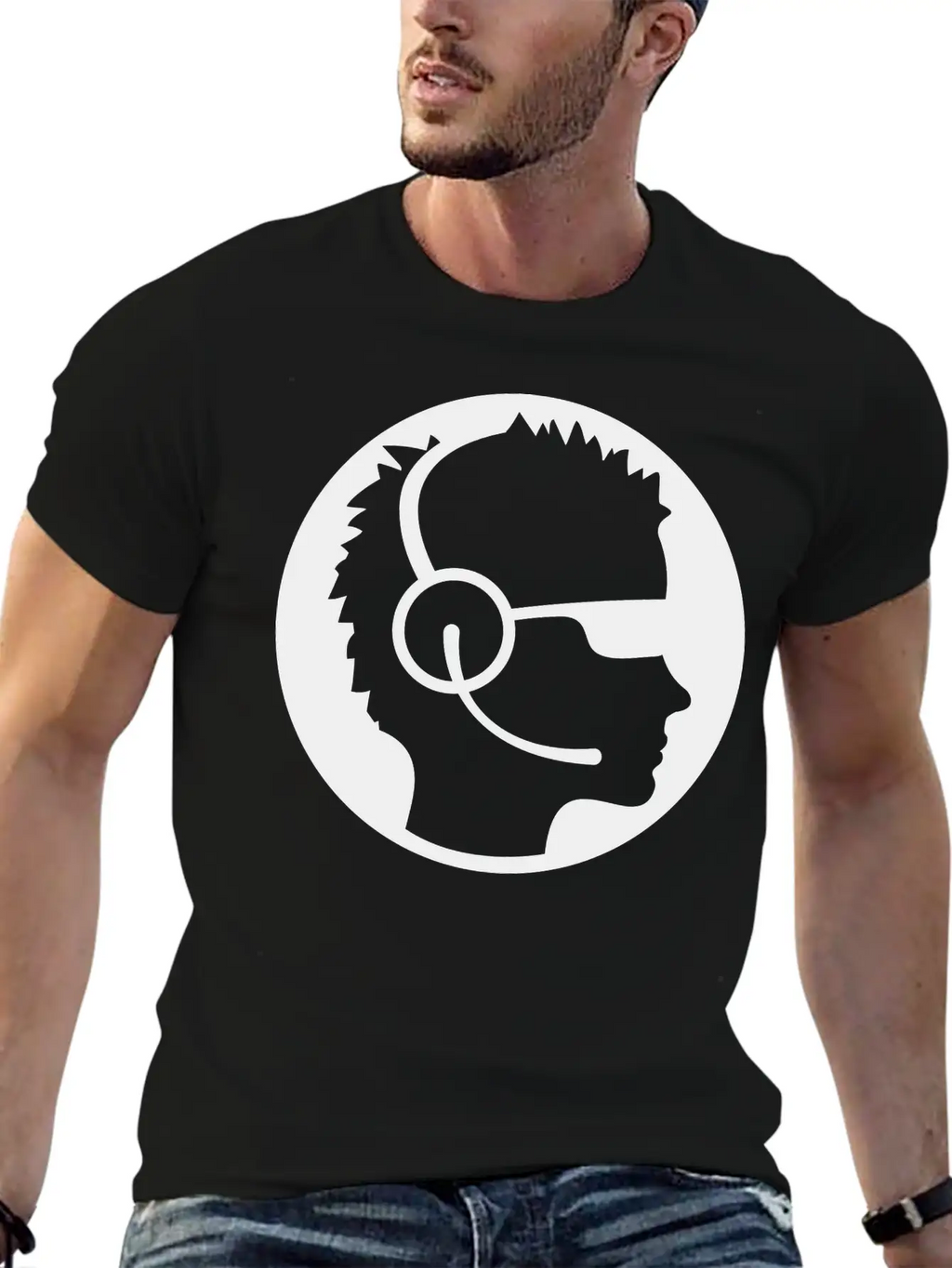 Sunglasses Cool Button Stamp Round Circle Sticker Unisex Casual T-Shirt – Clean Design For Daily Comfort