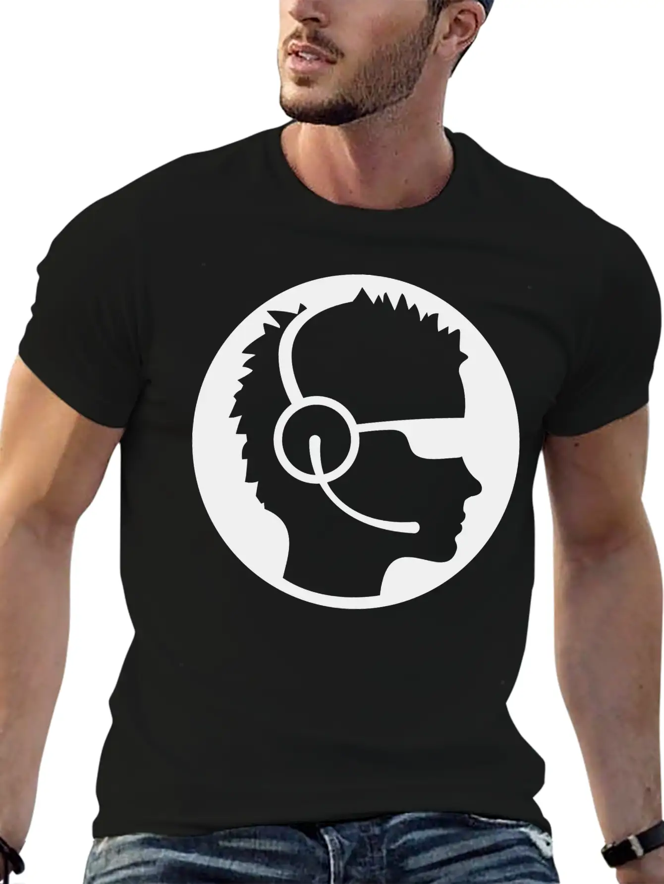 Sunglasses Cool Button Stamp Round Circle Sticker Unisex Casual T-Shirt – Clean Design For Daily Comfort