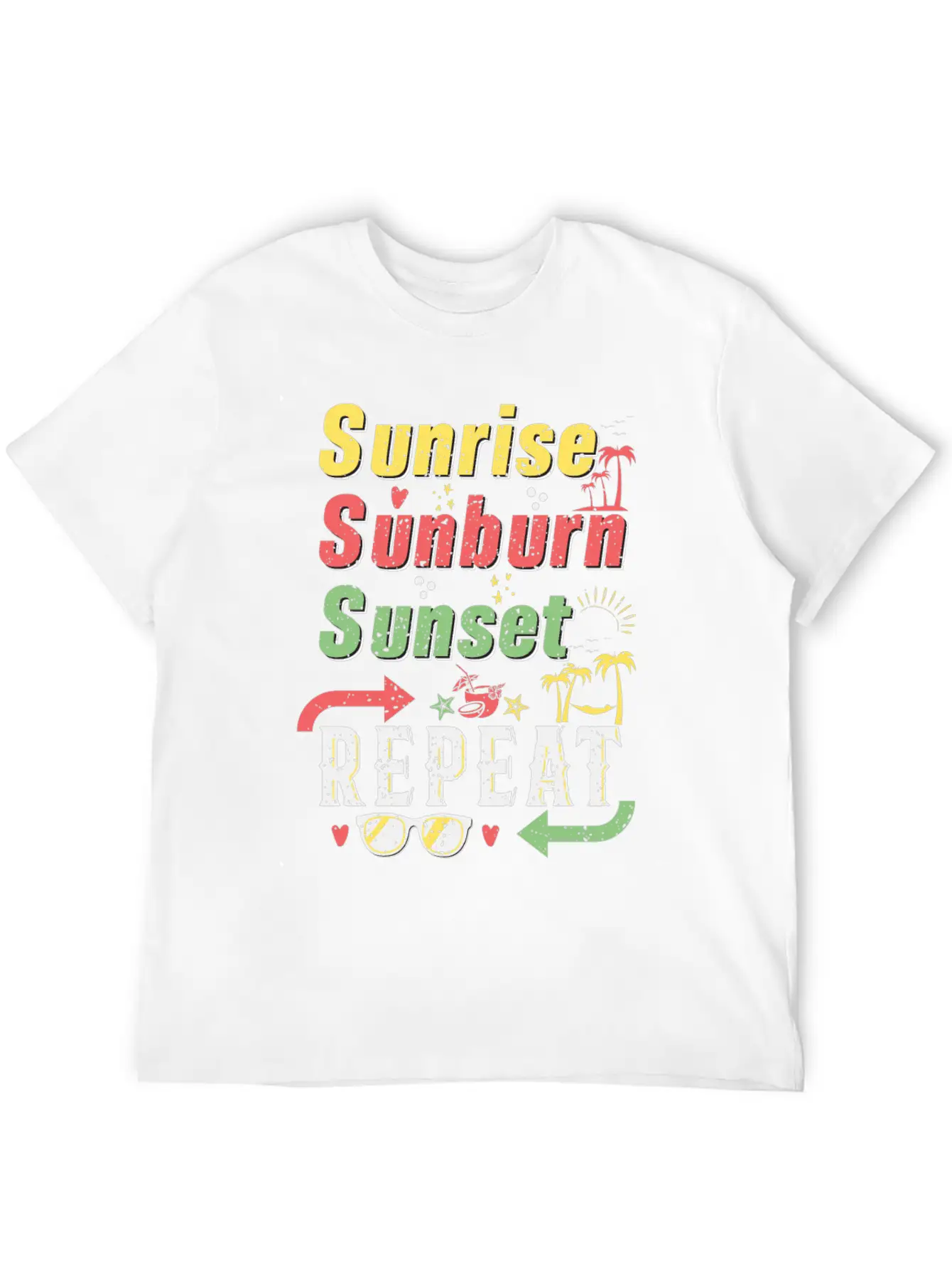 Sunrise Sunset Sunburn Repeat Stylish Everyday T-Shirt – Unisex Basic Cotton Tee