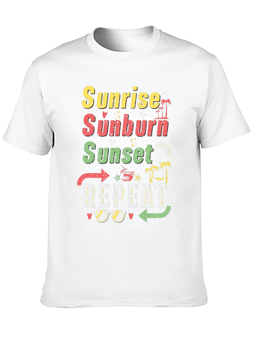 Sunrise Sunset Sunburn Repeat Stylish Everyday T-Shirt – Unisex Basic Cotton Tee