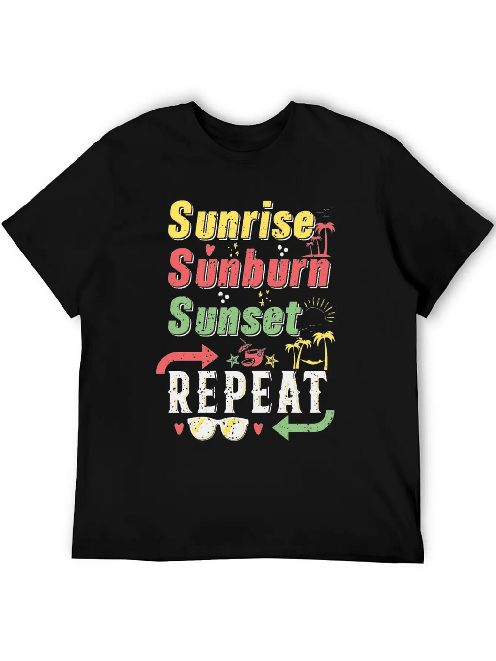 Sunrise Sunset Sunburn Repeat Stylish Everyday T-Shirt – Unisex Basic Cotton Tee