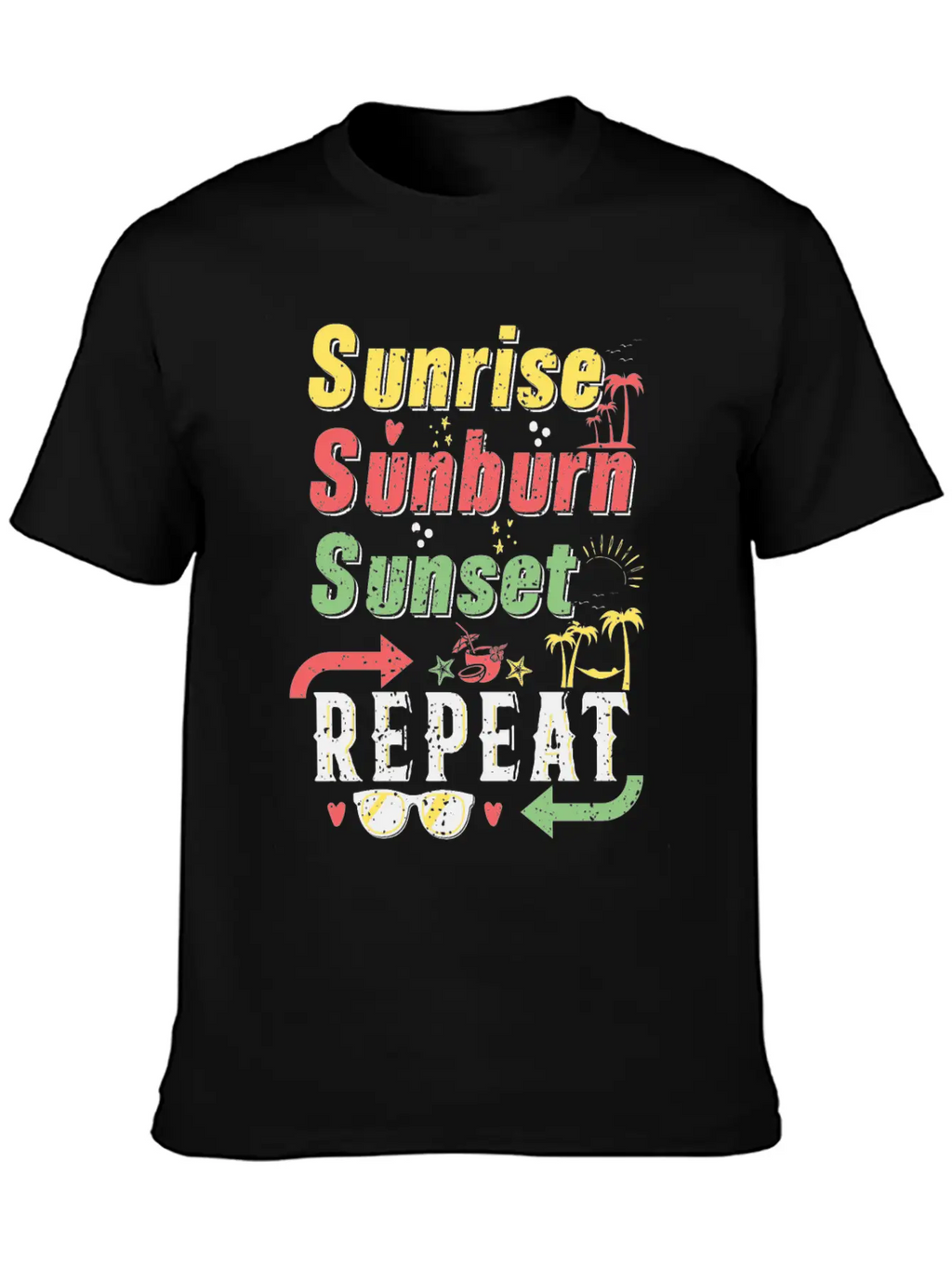 Sunrise Sunset Sunburn Repeat Stylish Everyday T-Shirt – Unisex Basic Cotton Tee