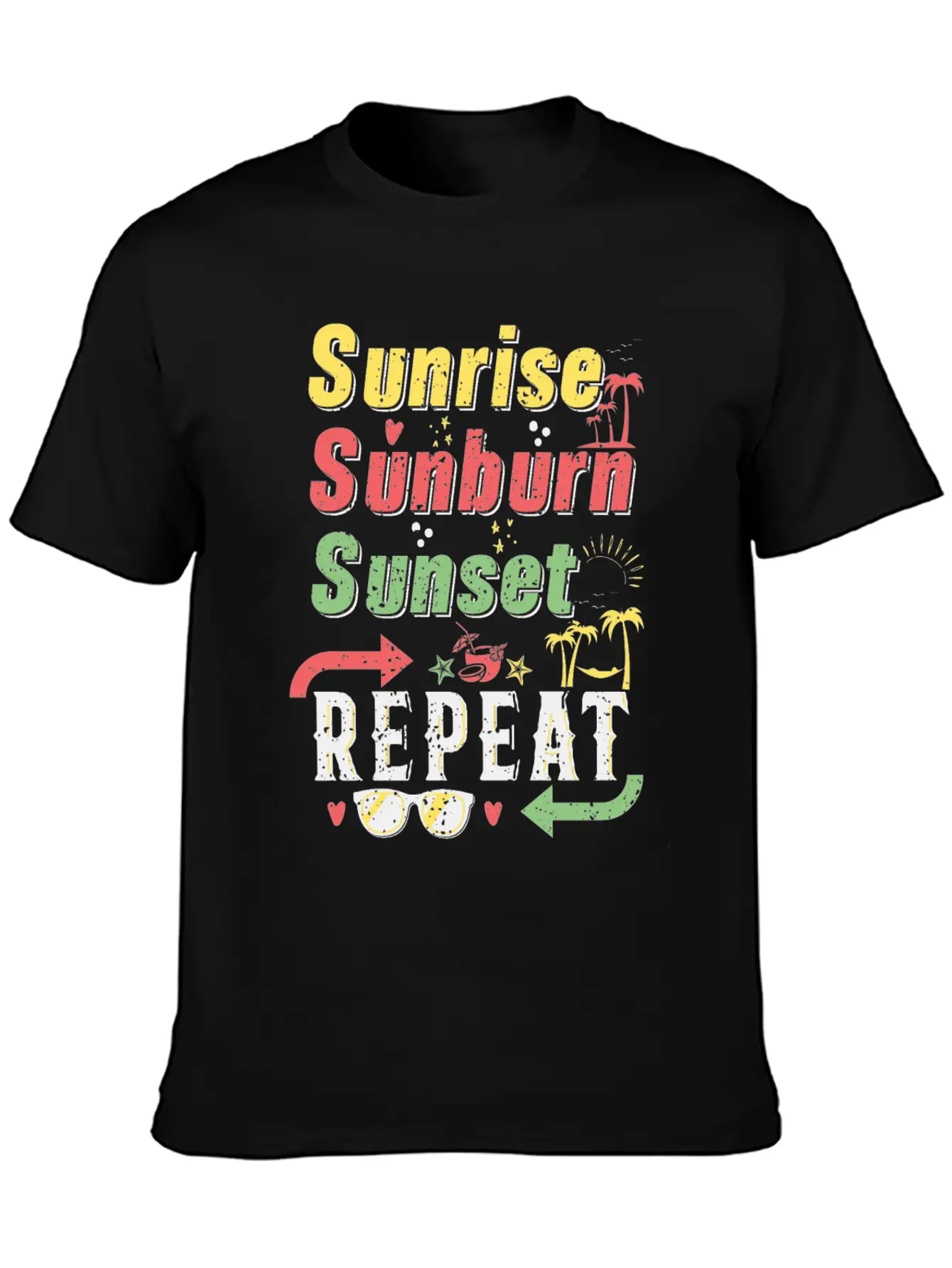 Sunrise Sunset Sunburn Repeat Stylish Everyday T-Shirt – Unisex Basic Cotton Tee