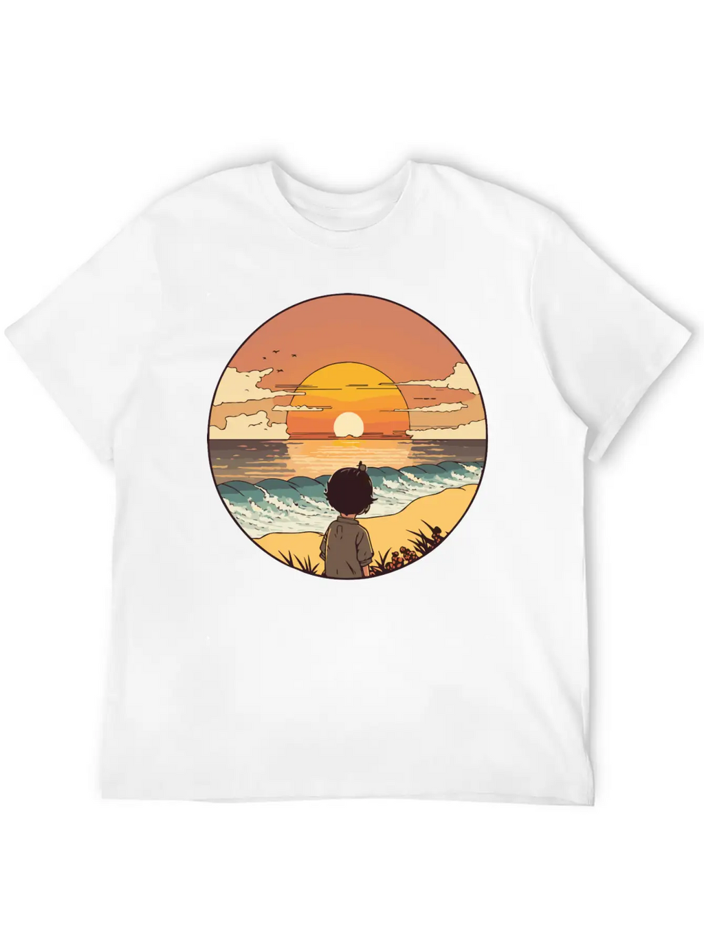 Sunset Beach Unisex Short Sleeve Soft Cotton T-Shirt – Casual Everyday Wear