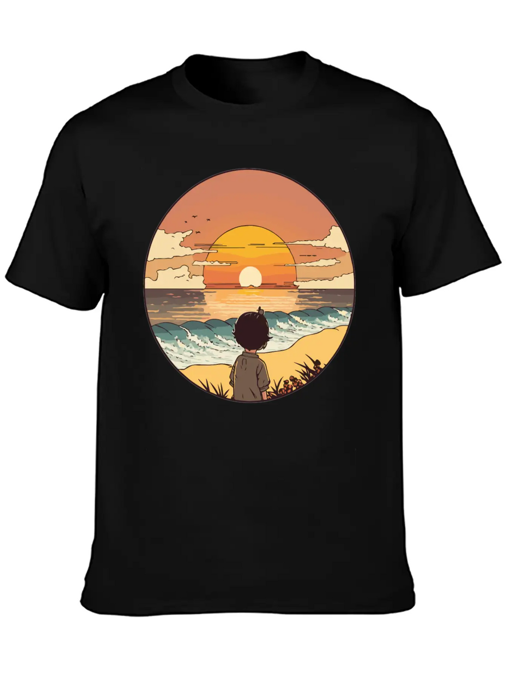 Sunset Beach Unisex Short Sleeve Soft Cotton T-Shirt – Casual Everyday Wear