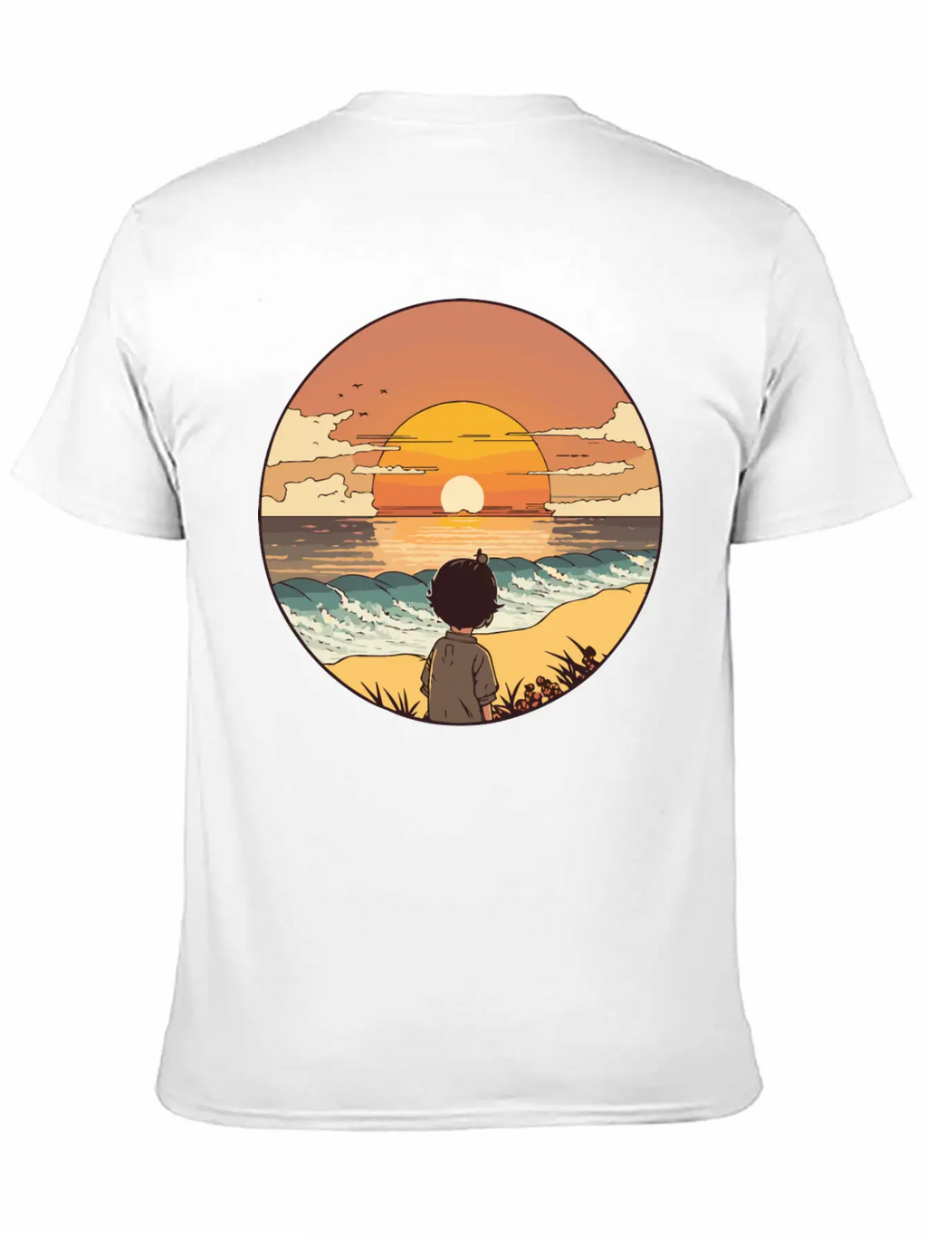 Sunset Beach Unisex Short Sleeve Soft Cotton T-Shirt – Casual Everyday Wear