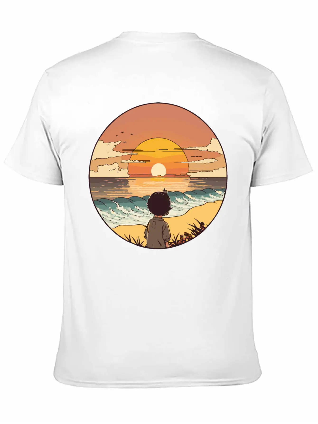 Sunset Beach Unisex Short Sleeve Soft Cotton T-Shirt – Casual Everyday Wear