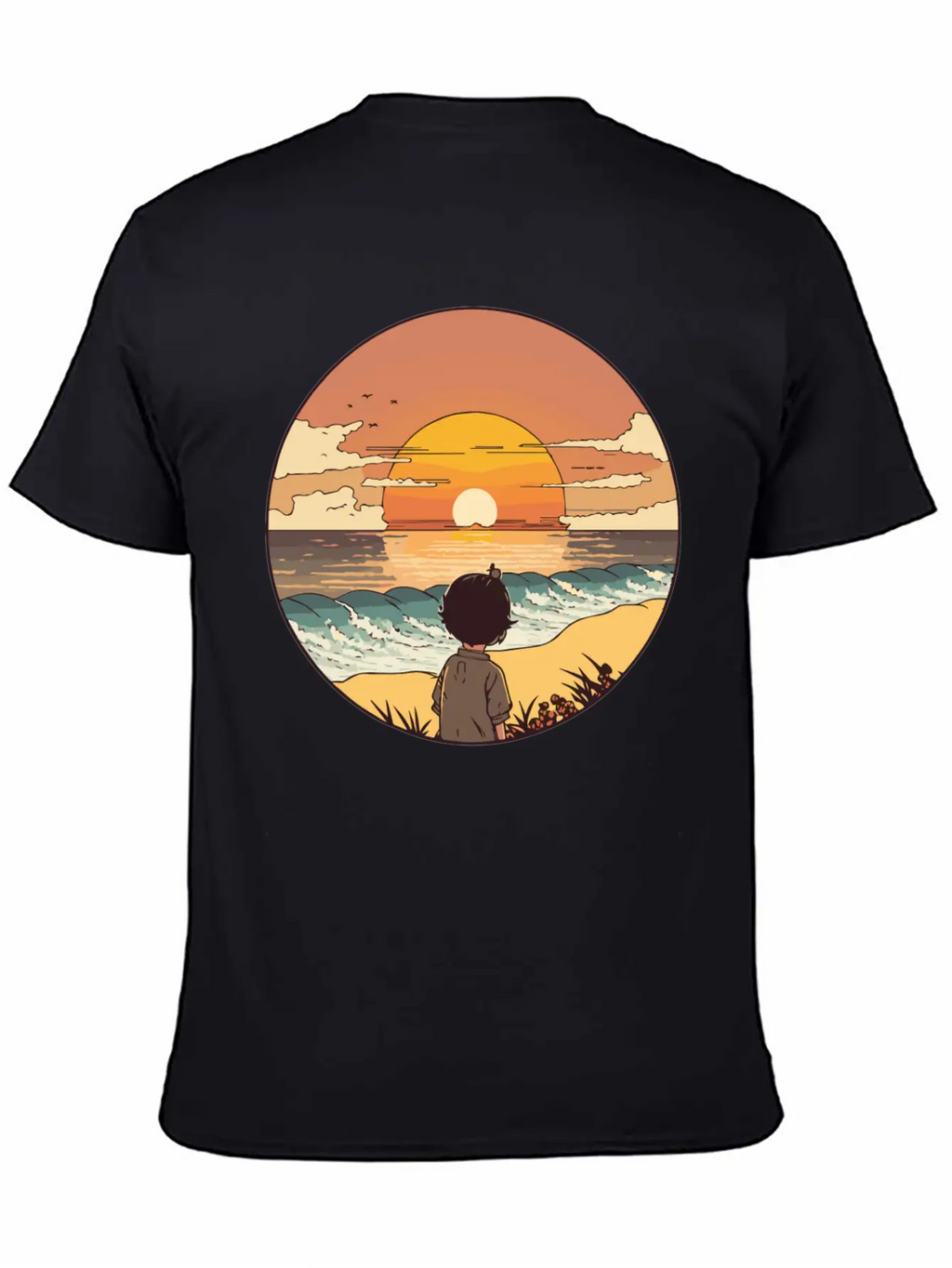 Sunset Beach Unisex Short Sleeve Soft Cotton T-Shirt – Casual Everyday Wear