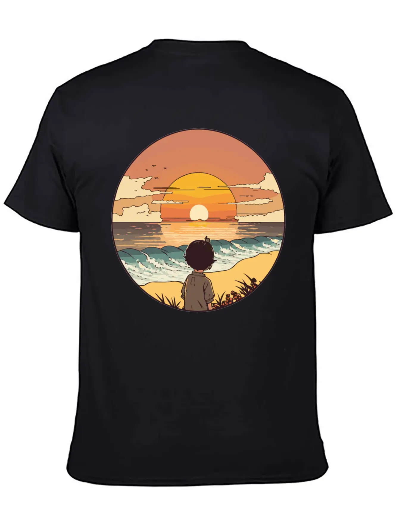 Sunset Beach Unisex Short Sleeve Soft Cotton T-Shirt – Casual Everyday Wear