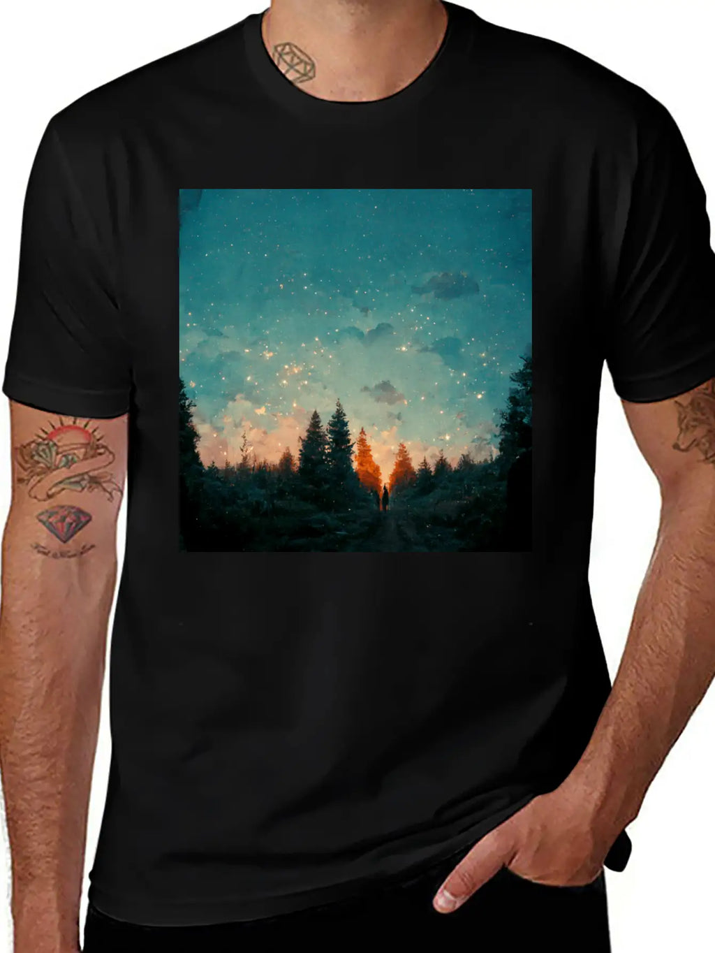 Sunset In The Forest Unisex Casual T-Shirt – Clean Design For Daily Comfort