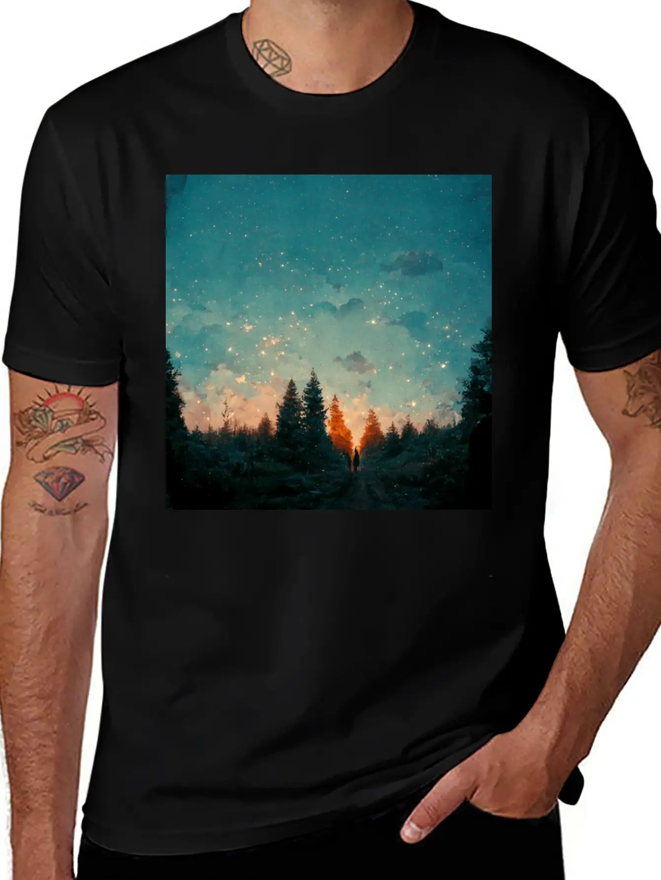 Sunset In The Forest Unisex Casual T-Shirt – Clean Design For Daily Comfort